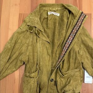 Free People Mustard Jacket with Patterned Strap